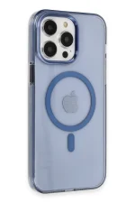 Newface iPhone 14 Pro Max Kılıf Tron Şeffaf Magsafe Kapak - Mavi