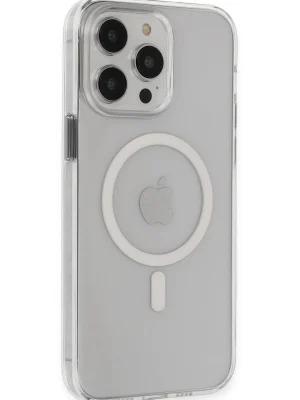 Newface iPhone 14 Pro Max Kılıf Tron Şeffaf Magsafe Kapak - Şeffaf