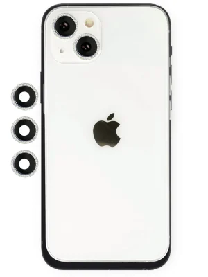 Newface iPhone 14 Shine Kamera Lens - Gümüş