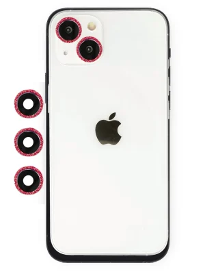 Newface iPhone 14 Shine Kamera Lens - Kırmızı