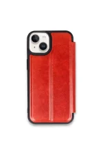 Newface iPhone 15 Kılıf Flip Cover - Kırmızı