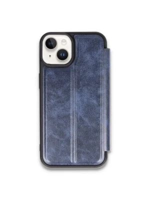 Newface iPhone 15 Kılıf Flip Cover - Lacivert