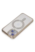 Newface iPhone 15 Kılıf Joke Simli Magneticsafe Kılıf - Gold - Görsel 2