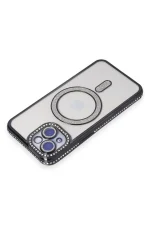 Newface iPhone 15 Kılıf Joke Simli Magneticsafe Kılıf - Siyah - Görsel 2