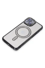 Newface iPhone 15 Kılıf Joke Simli Magneticsafe Kılıf - Siyah - Görsel 3