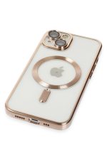 Newface iPhone 15 Kılıf Kross Magneticsafe Kapak - Gold - Görsel 5