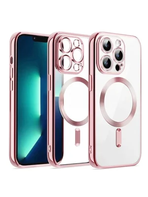 Newface iPhone 15 Kılıf Kross Magneticsafe Kapak - Pembe