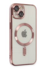 Newface iPhone 15 Kılıf Kross Magneticsafe Kapak - Rose - Görsel 2