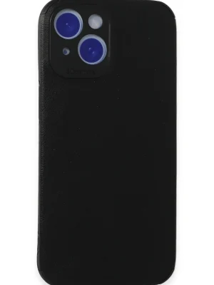 Newface iPhone 15 Kılıf Loop Deri Silikon - Siyah