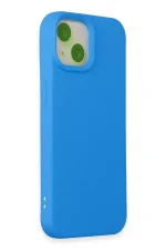 Newface iPhone 15 Kılıf Nano içi Kadife Silikon - Mavi - Görsel 2