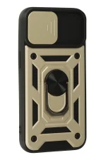 Newface iPhone 15 Kılıf Pars Lens Yüzüklü Silikon - Gold - Görsel 2