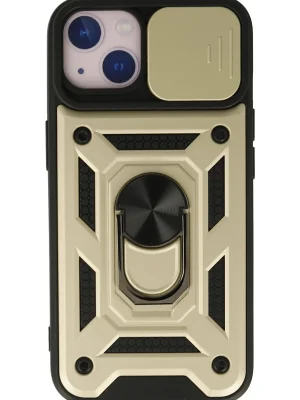 Newface iPhone 15 Kılıf Pars Lens Yüzüklü Silikon - Gold