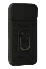 Newface iPhone 15 Kılıf Pars Lens Yüzüklü Silikon - Siyah - Görsel 2