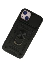 Newface iPhone 15 Kılıf Pars Lens Yüzüklü Silikon - Siyah - Görsel 3