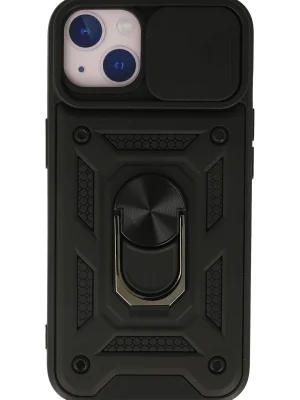 Newface iPhone 15 Kılıf Pars Lens Yüzüklü Silikon - Siyah