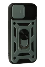 Newface iPhone 15 Kılıf Pars Lens Yüzüklü Silikon - Yeşil - Görsel 2