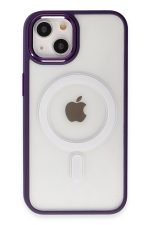 Newface iPhone 15 Kılıf Room Magneticsafe Silikon - Derin Mor - Görsel 2