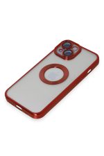 Newface iPhone 15 Kılıf Slot Silikon - Kırmızı - Görsel 4