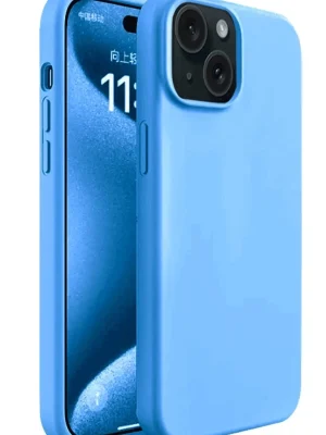 Newface iPhone 15 Plus Kılıf First Silikon - Mavi