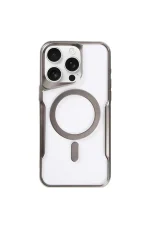 Newface iPhone 15 Pro Kılıf Boyi Magsafe Silikon Kapak - Titan Gri