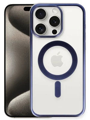 Newface iPhone 15 Pro Kılıf Erozi Magsafe Kapak - Lacivert