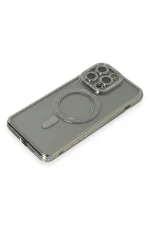 Newface iPhone 15 Pro Kılıf Joke Simli Magneticsafe Kılıf - Gri - Görsel 3