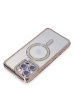 Newface iPhone 15 Pro Kılıf Joke Simli Magneticsafe Kılıf - Pembe - Görsel 2