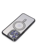 Newface iPhone 15 Pro Kılıf Joke Simli Magneticsafe Kılıf - Siyah - Görsel 2