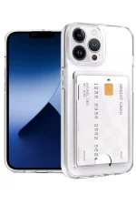 Newface iPhone 15 Pro Kılıf Kart Şeffaf Silikon - Şeffaf - Görsel 2