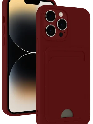 Newface iPhone 15 Pro Kılıf Kelvin Kartvizitli Silikon - Bordo