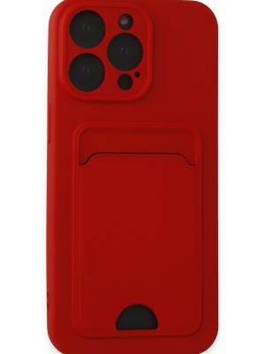 Newface iPhone 15 Pro Kılıf Kelvin Kartvizitli Silikon - Kırmızı