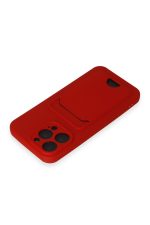 Newface iPhone 15 Pro Kılıf Kelvin Kartvizitli Silikon - Kırmızı - Görsel 3