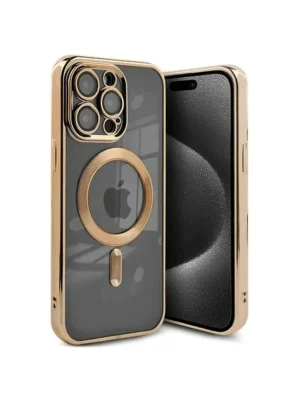 Newface iPhone 15 Pro Kılıf Kross Magneticsafe Kapak - Gold