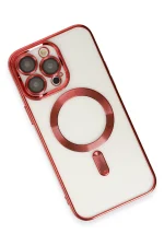 Newface iPhone 15 Pro Kılıf Kross Magneticsafe Kapak - Kırmızı - Görsel 3