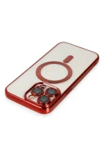 Newface iPhone 15 Pro Kılıf Kross Magneticsafe Kapak - Kırmızı - Görsel 4