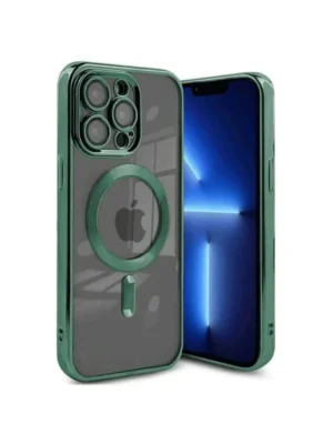 Newface iPhone 15 Pro Kılıf Kross Magneticsafe Kapak - Koyu Yeşil