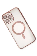 Newface iPhone 15 Pro Kılıf Kross Magneticsafe Kapak - Rose - Görsel 3