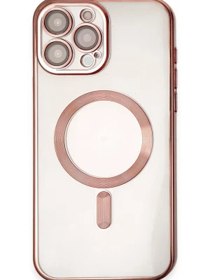 Newface iPhone 15 Pro Kılıf Kross Magneticsafe Kapak - Rose