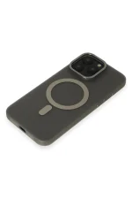 Newface iPhone 15 Pro Kılıf Lodos Magneticsafe Mat Kapak - Titan Gri - Görsel 4