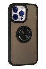 Newface iPhone 15 Pro Kılıf Montreal Yüzüklü Silikon Kapak - Siyah - Görsel 3