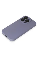 Newface iPhone 15 Pro Kılıf Nano içi Kadife Silikon - Lila - Görsel 4