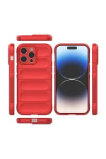 Newface iPhone 15 Pro Kılıf Optimum Silikon - Kırmızı - Görsel 3