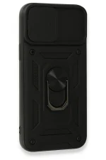 Newface iPhone 15 Pro Kılıf Pars Lens Yüzüklü Silikon - Siyah - Görsel 3