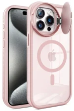 Newface iPhone 15 Pro Kılıf Teleskop Lens Magsafe Silikon Kapak - Pembe - Görsel 2