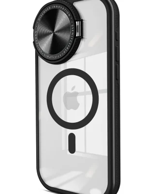 Newface iPhone 15 Pro Kılıf Teleskop Lens Magsafe Silikon Kapak - Siyah