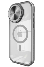 Newface iPhone 15 Pro Kılıf Teleskop Lens Magsafe Silikon Kapak - Titan Gri