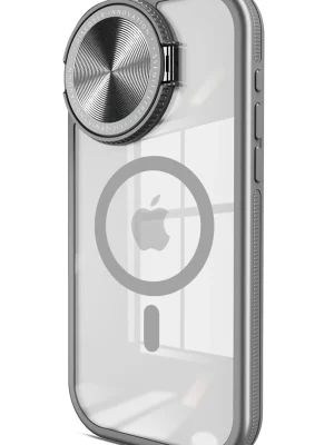 Newface iPhone 15 Pro Kılıf Teleskop Lens Magsafe Silikon Kapak - Titan Gri