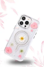 Newface iPhone 15 Pro Max Flower Magsafe Kapak - Mor - Görsel 3