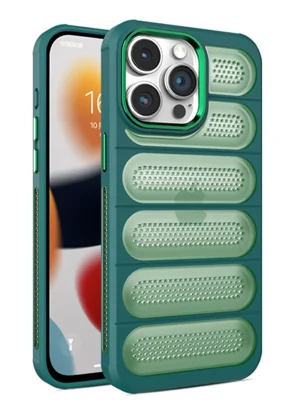Newface iPhone 15 Pro Max Kılıf Airmax Silikon Kapak - Koyu Yeşil
