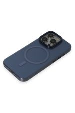 Newface iPhone 15 Pro Max Kılıf Anka PC Magneticsafe Sert Metal Kapak - Lacivert - Görsel 4